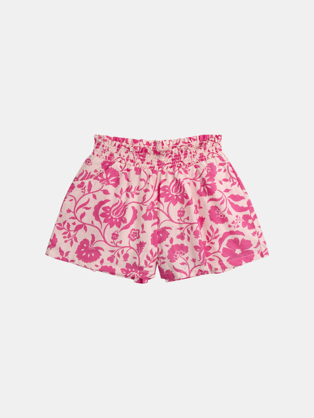 Short Rosa con Stampa Floreale per Ragazze