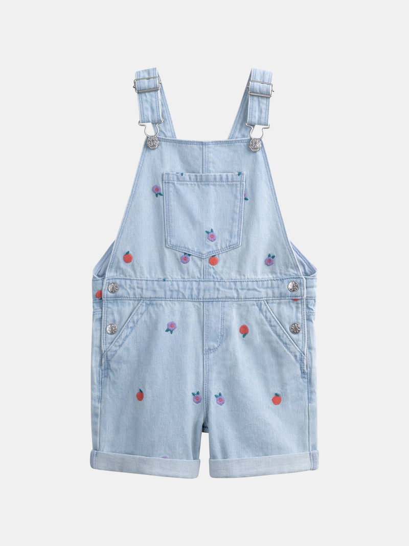 Salopette in denim ricamata per ragazze