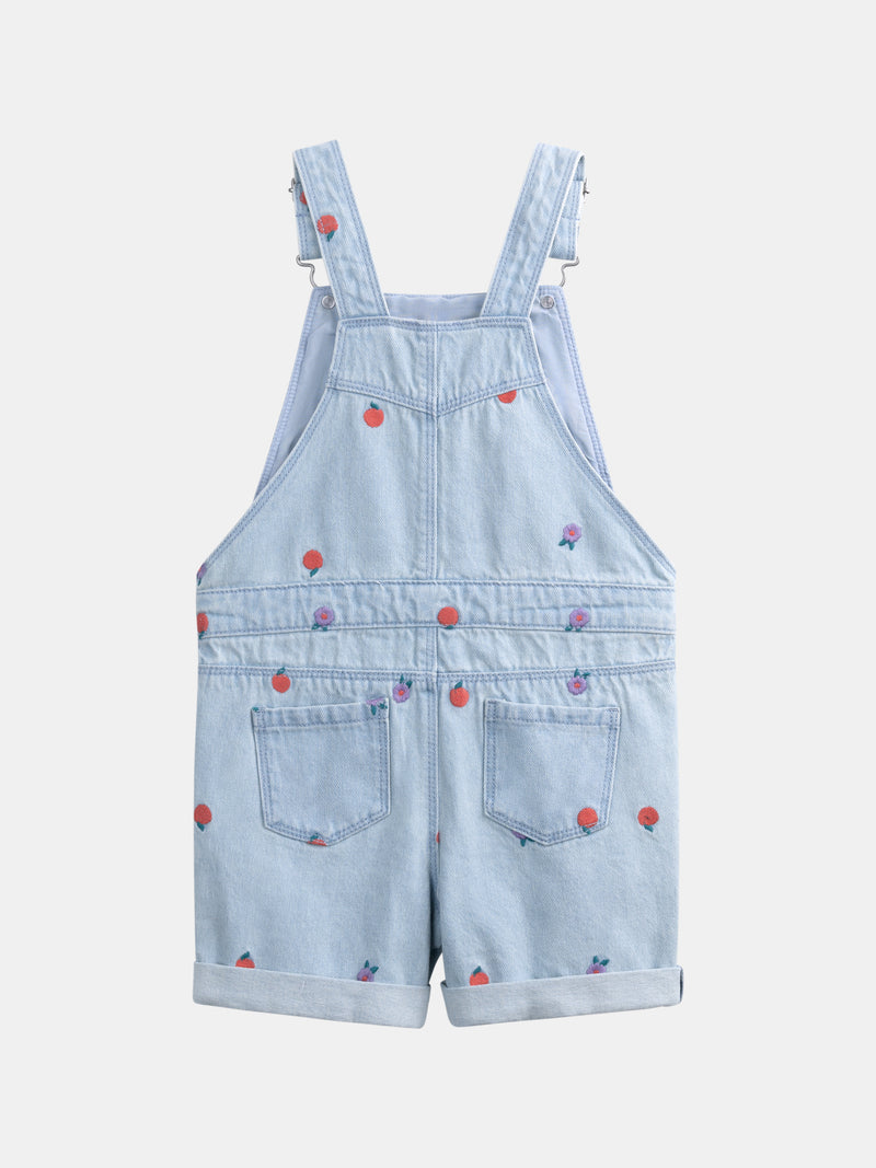 Salopette in denim ricamata per ragazze