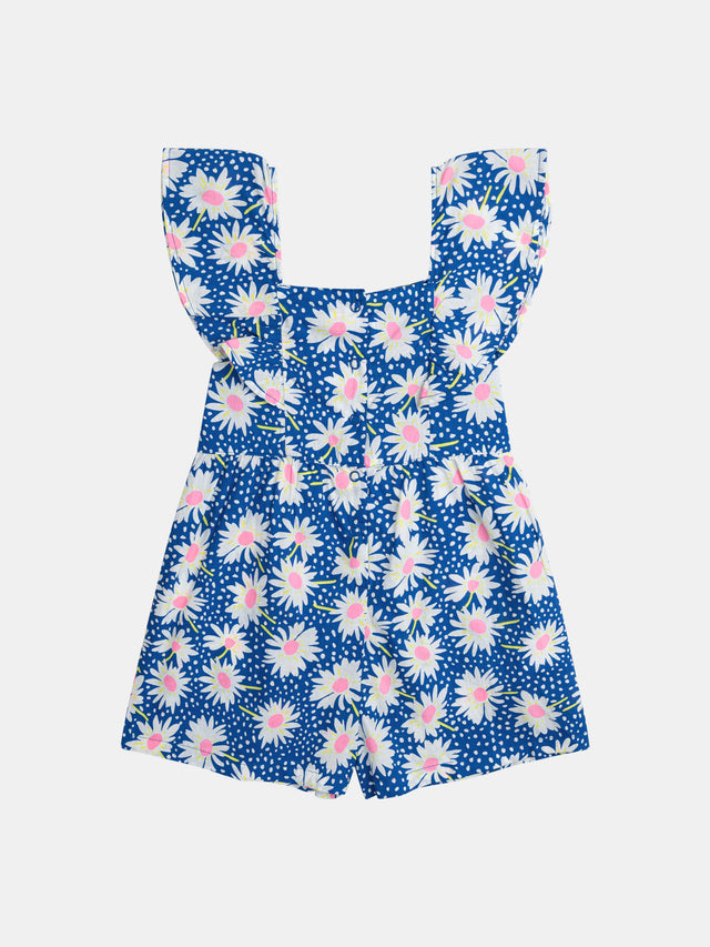 Combinaison blu con stampa floreale per ragazze