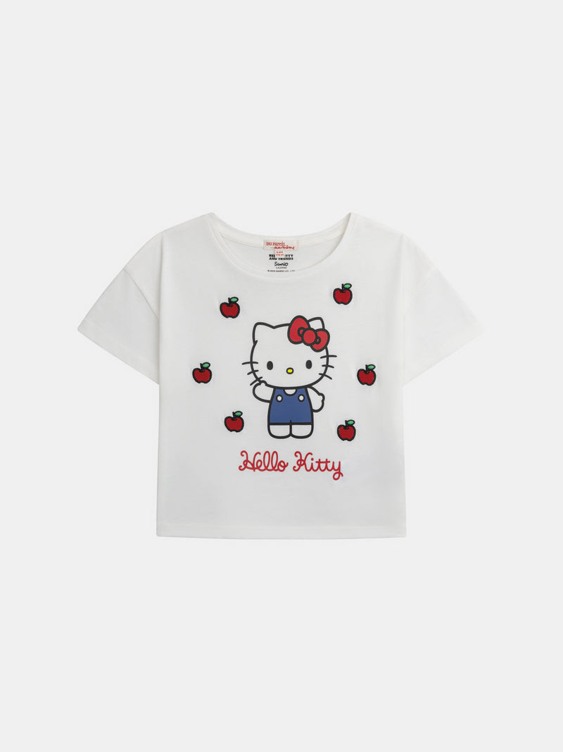 T-shirt bianca con Hello Kitty