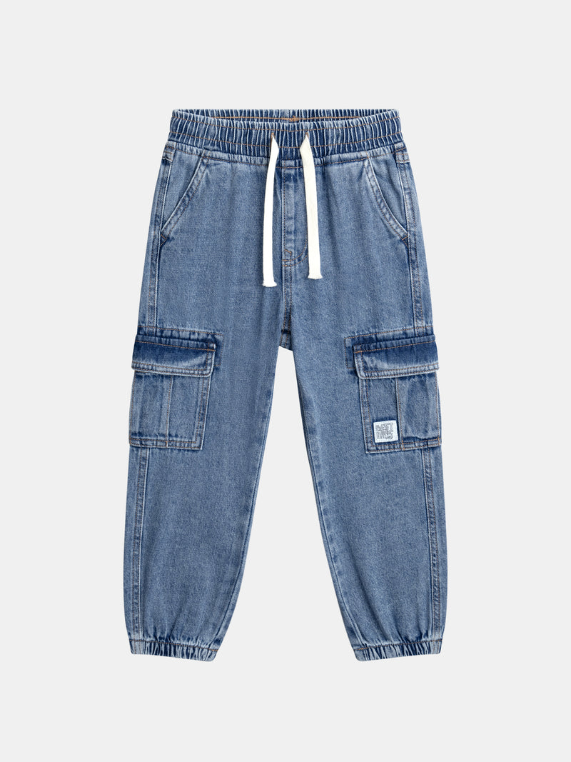 Pantaloni cargo in denim per ragazzi