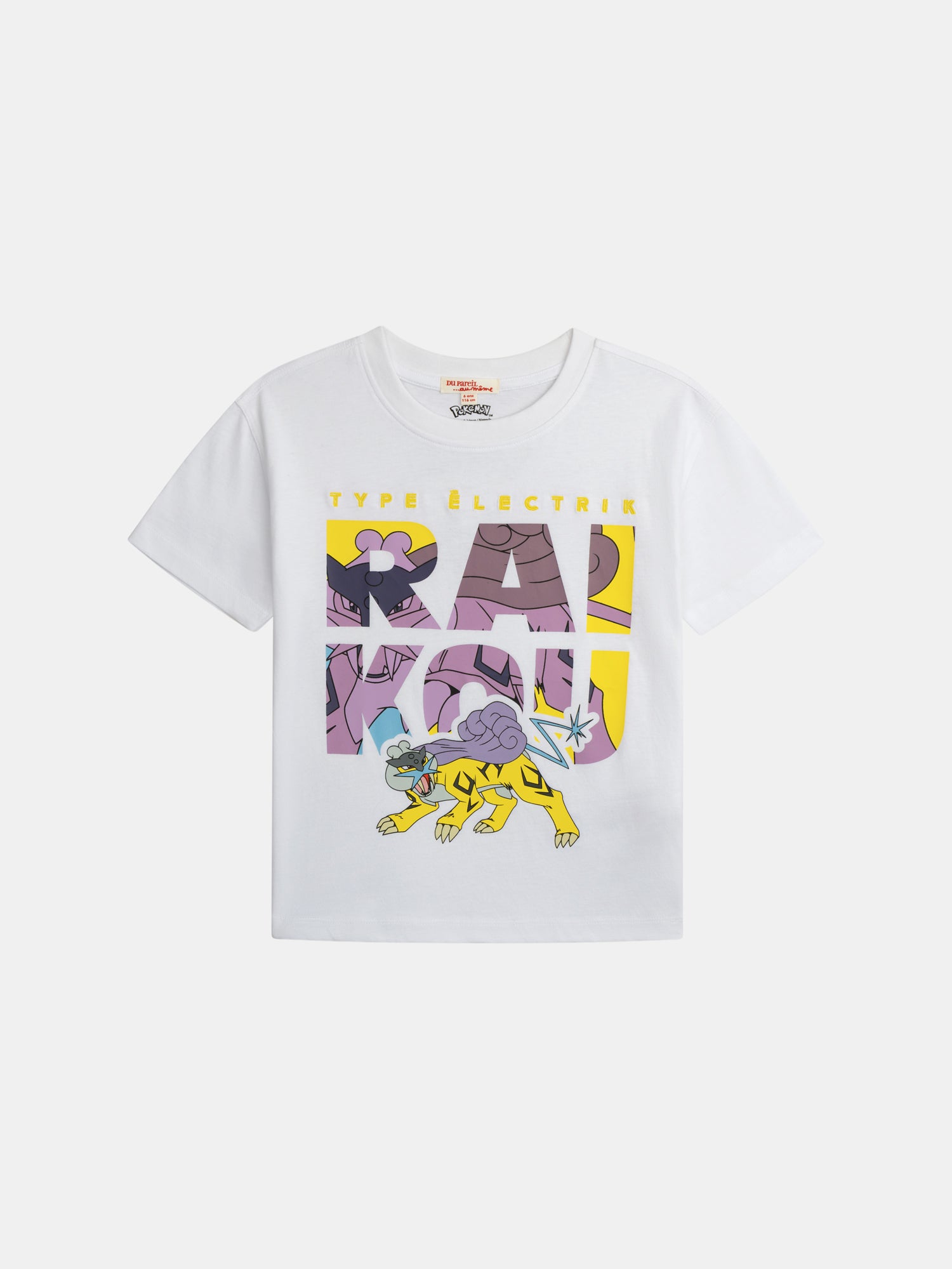 T-shirt blanc animation Pokémon Raikou