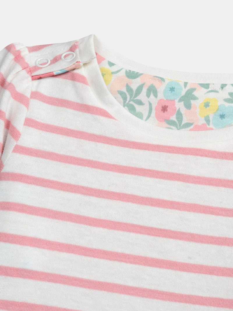 T-shirt reversibile con motivo fiori pastello per bambina