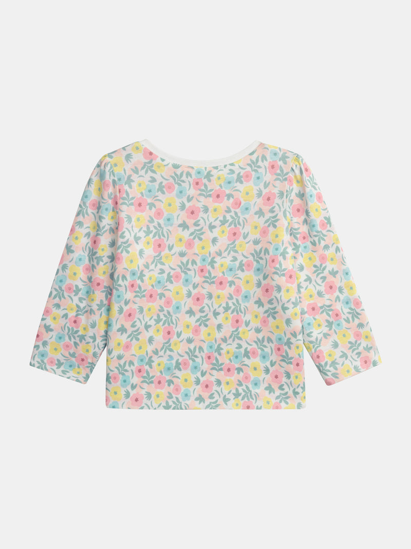 T-shirt reversibile con motivo fiori pastello per bambina