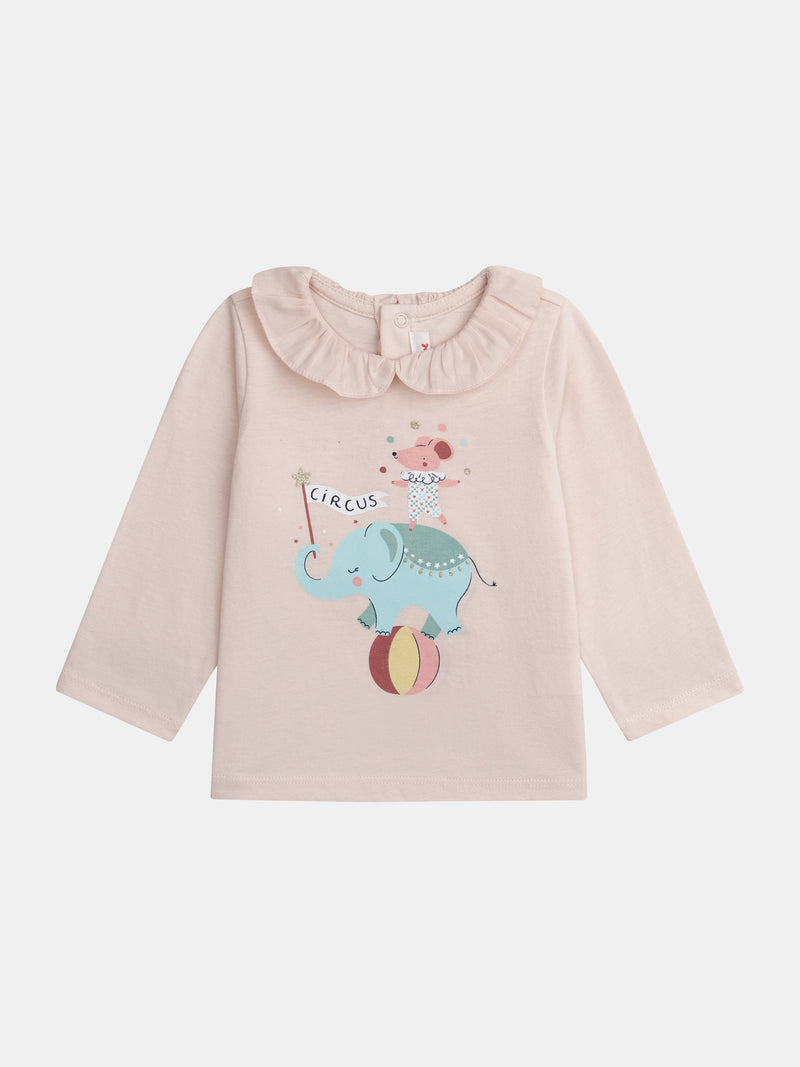 Bralette con Collo Volante Rosa Polvere per Bimba