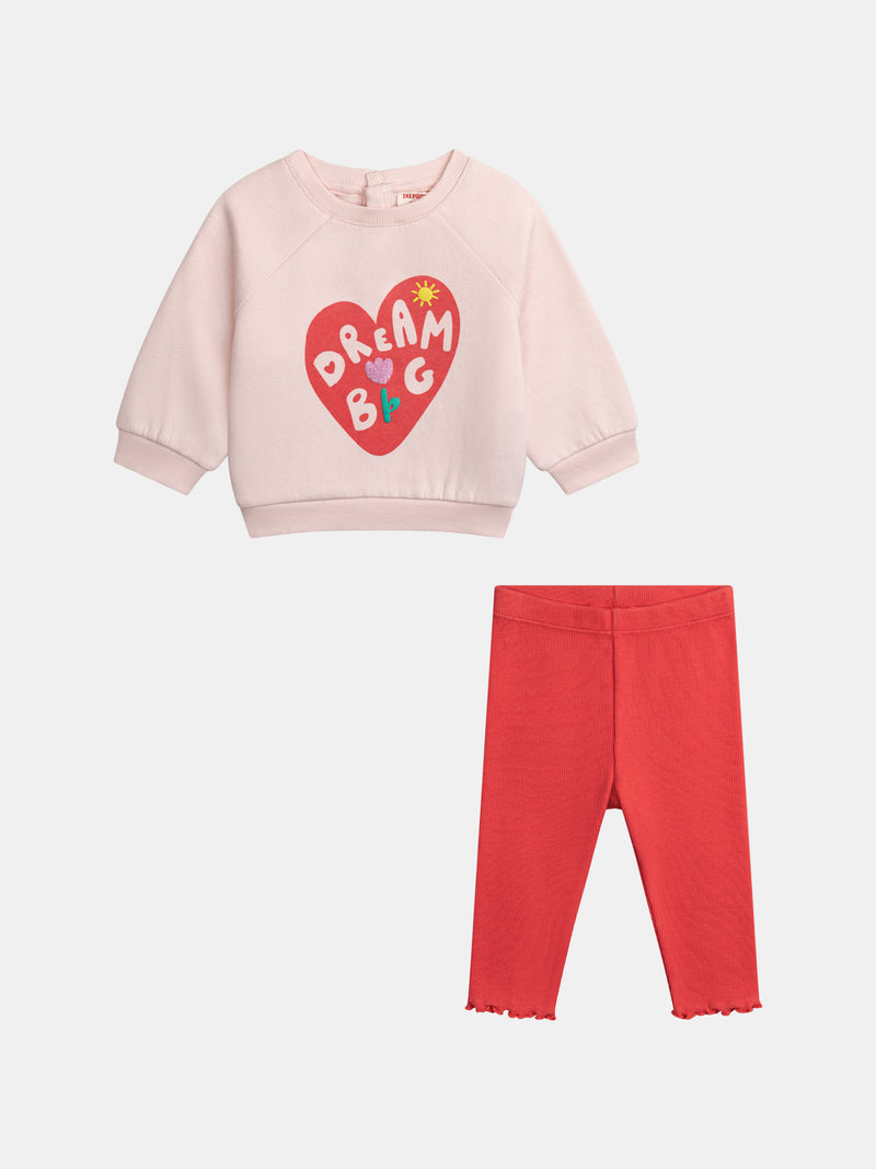 Completo a motivo cuore per bambina