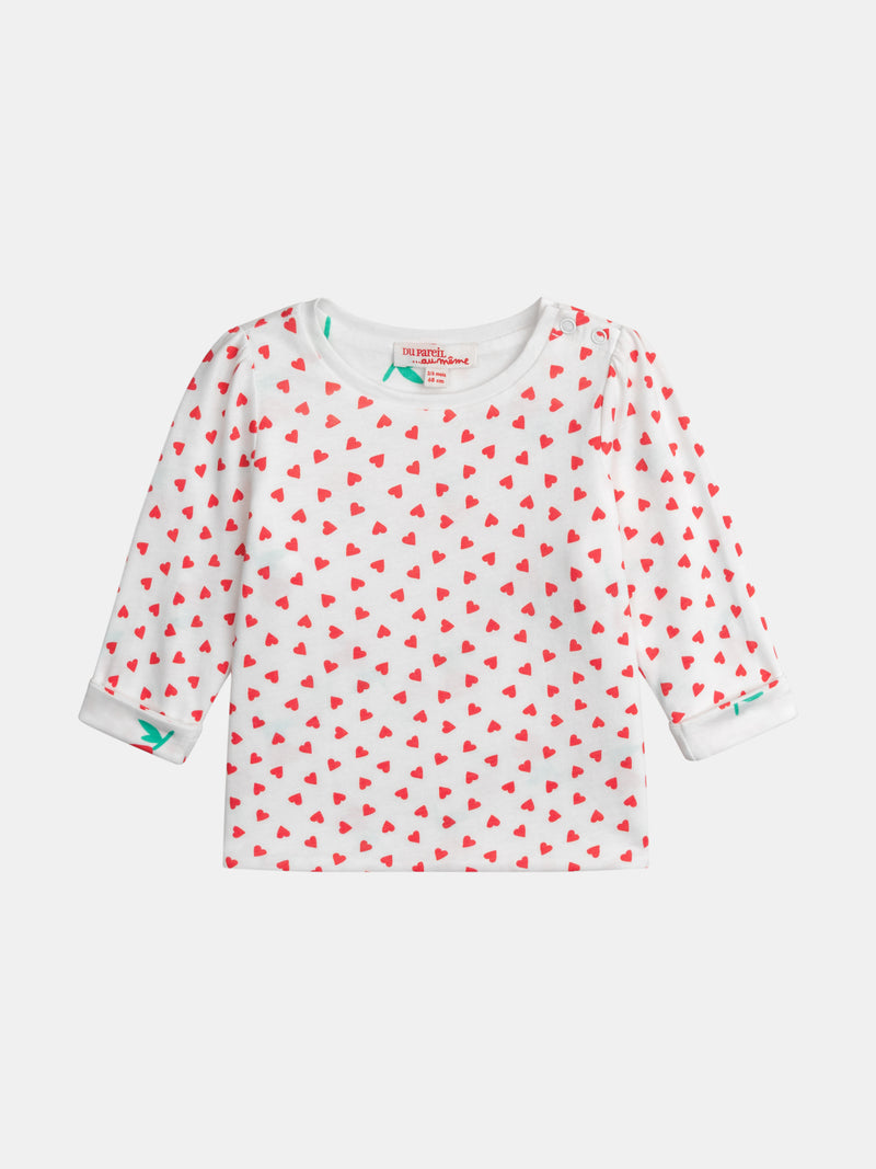T-shirt reversibile con motivo cuore per bambina