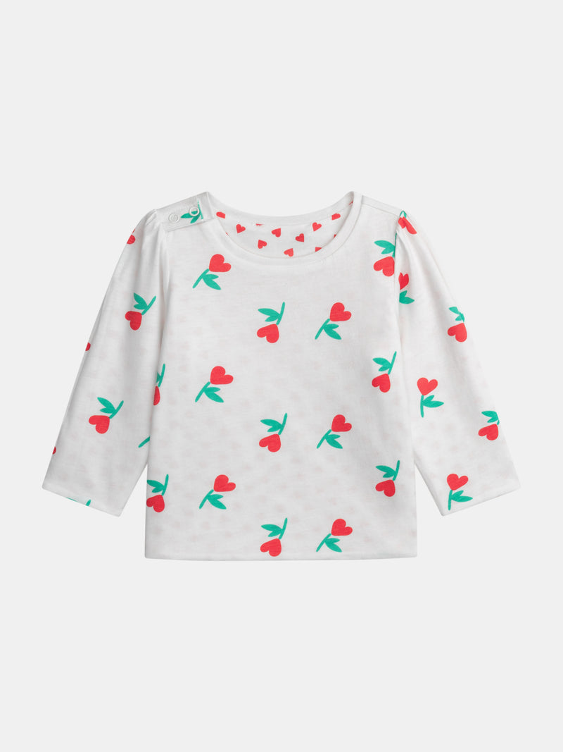 T-shirt reversibile con motivo cuore per bambina