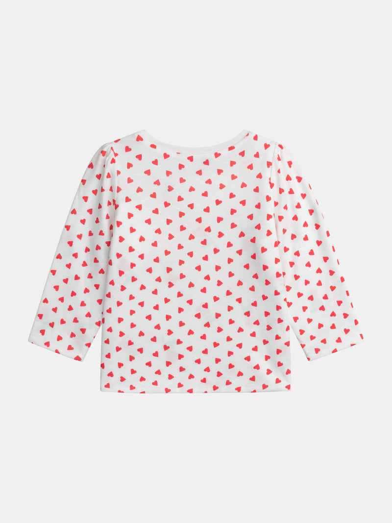 T-shirt reversibile con motivo cuore per bambina
