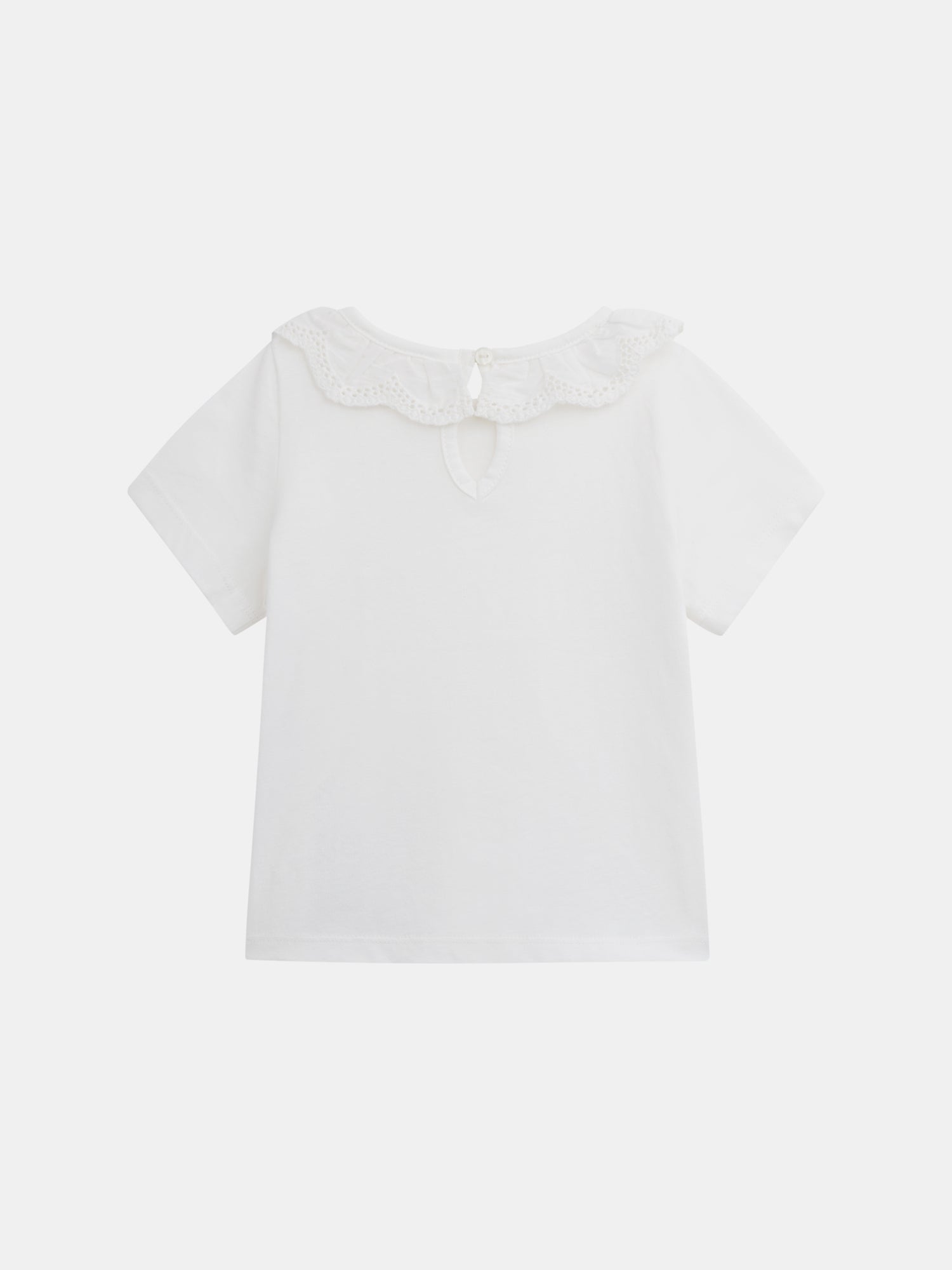 Reggiseno rosa polveroso con colletto ricamato e arricciato per bambina