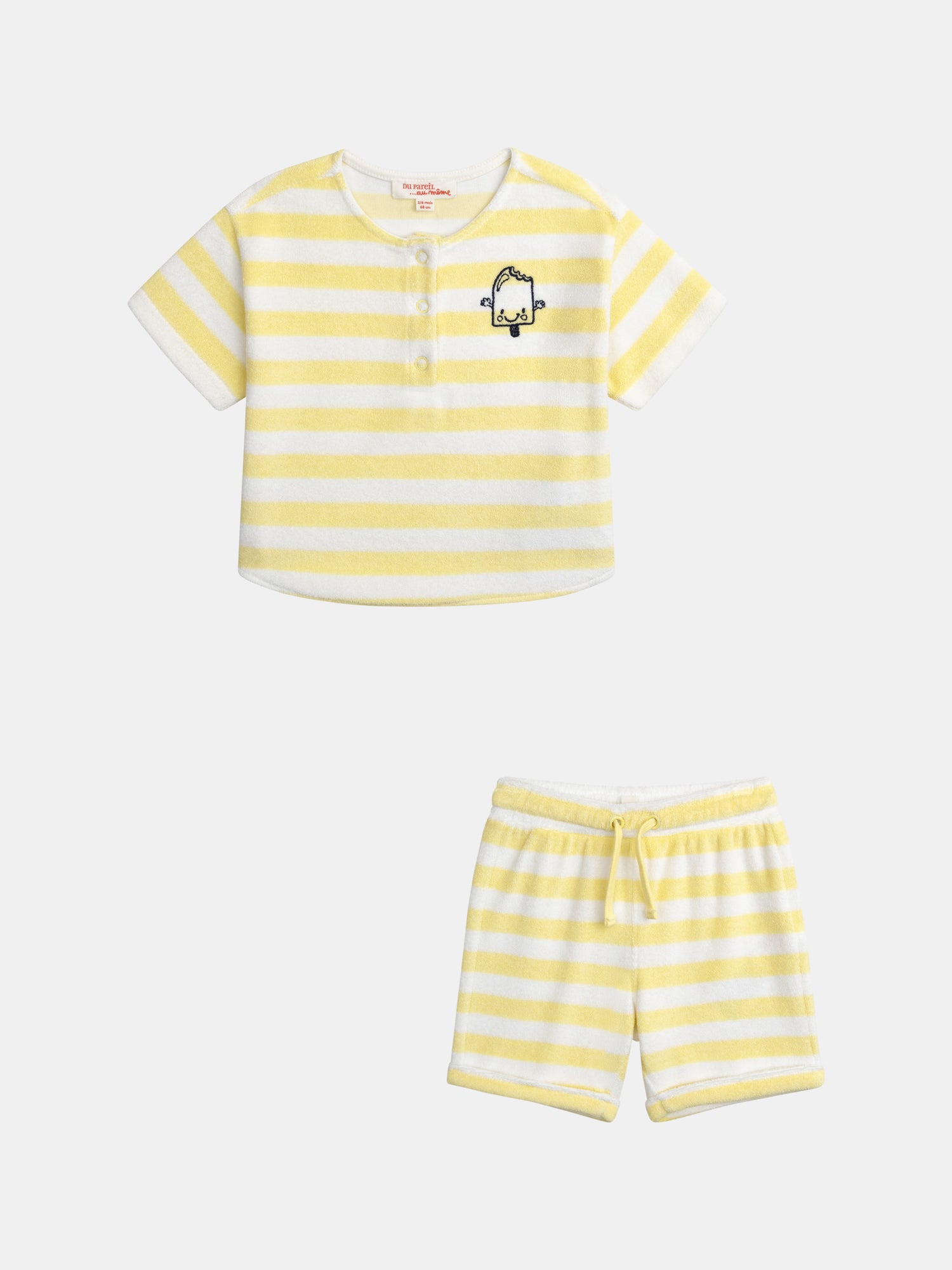 Completo a righe giallo per bambino