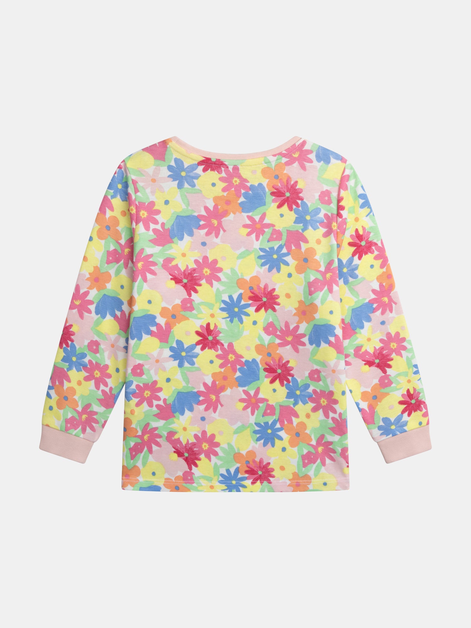 Pyjama long avec imprimé intégral "fleurs multicolores" pour enfant fille
