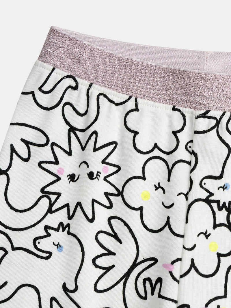 Pyjama écru long avec imprimé intégral "DREAM" pour enfant fille