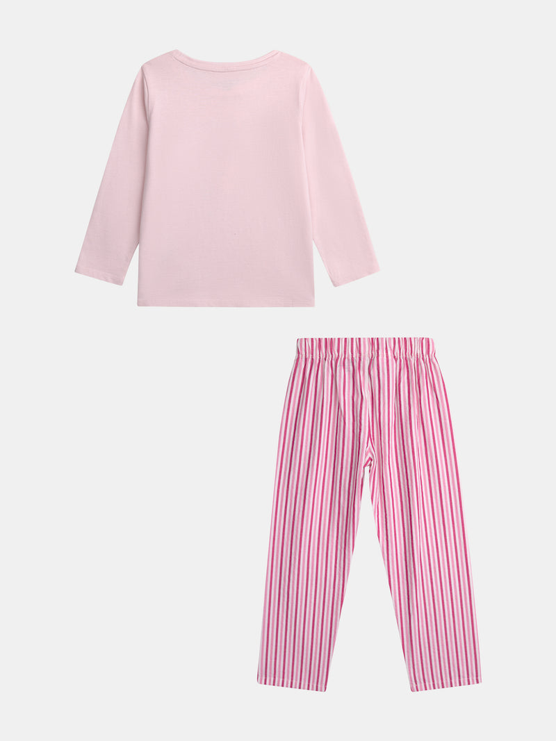 Pigiama lungo rosa "Hello Sunshine" per bambine