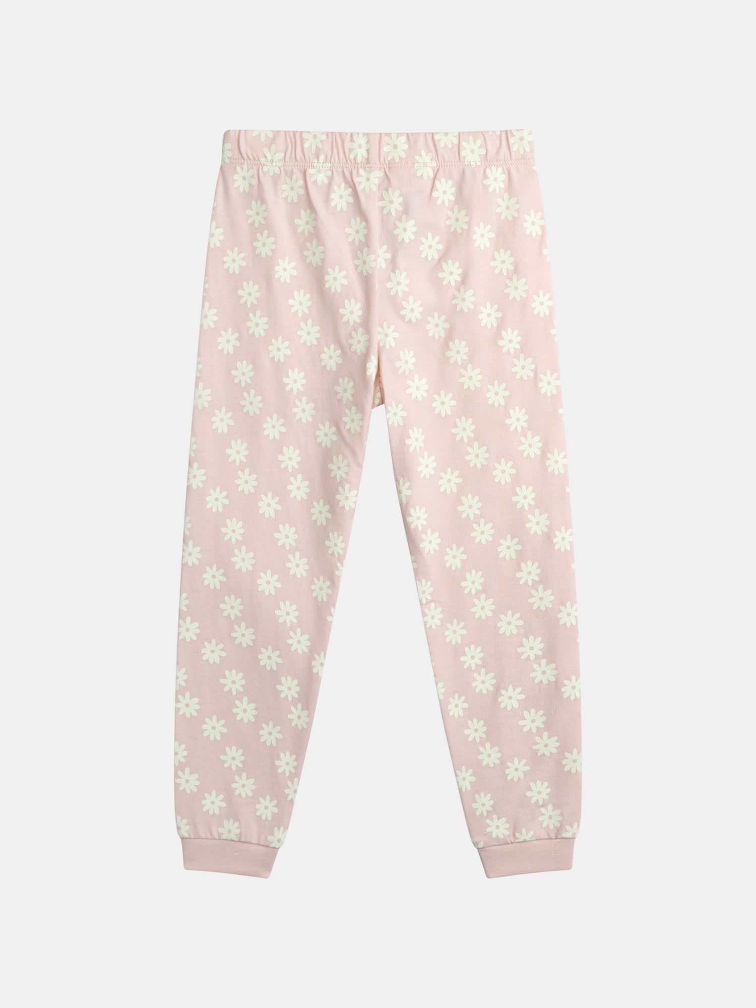 Pyjama long phosphorescent  rose poudré à motif licorne pour enfant fille