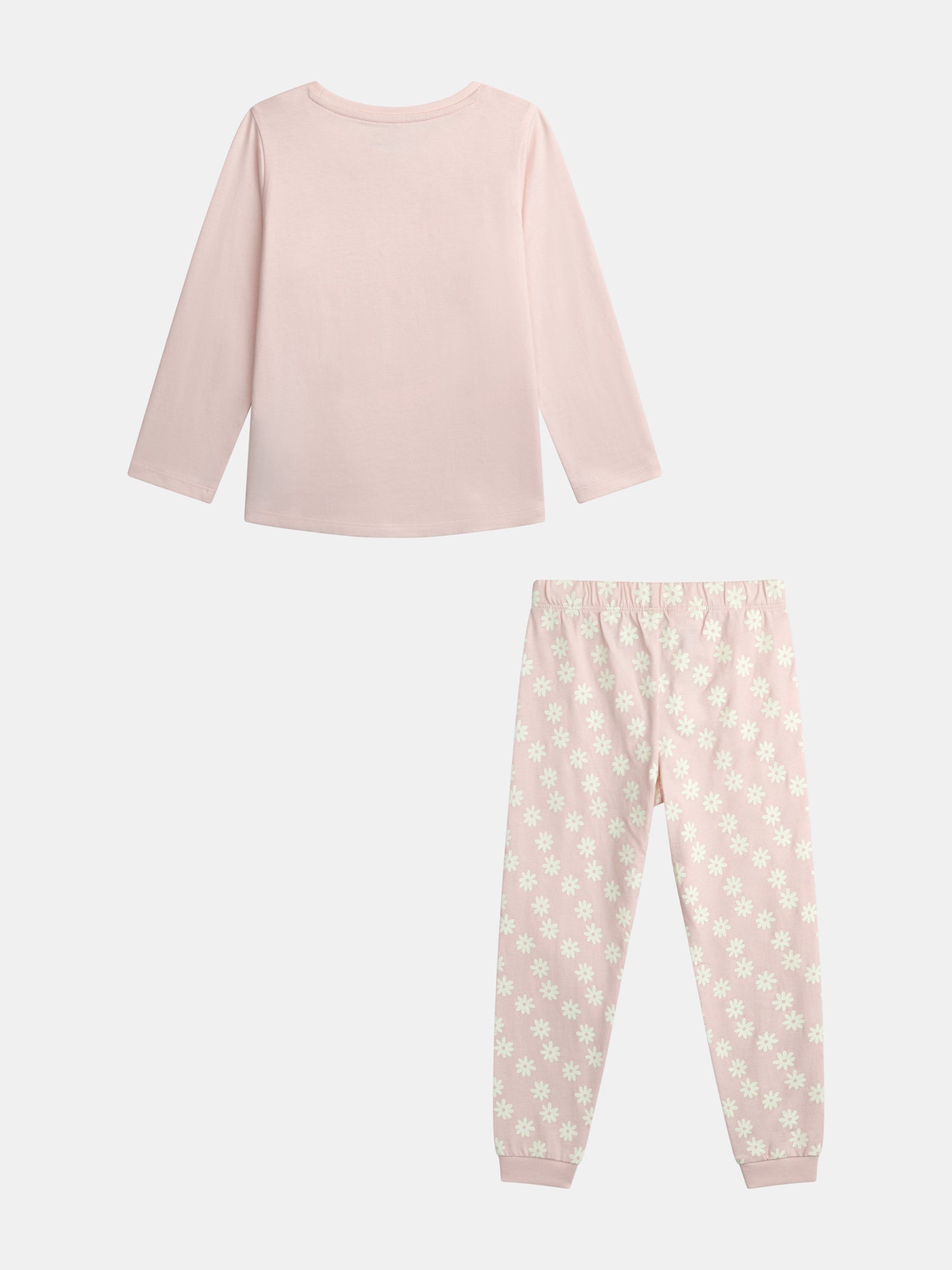 Pyjama long phosphorescent  rose poudré à motif licorne pour enfant fille