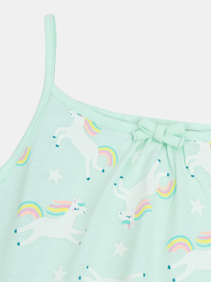 Abito da notte fosforescente con stampa di "Unicorni Magici" per ragazze