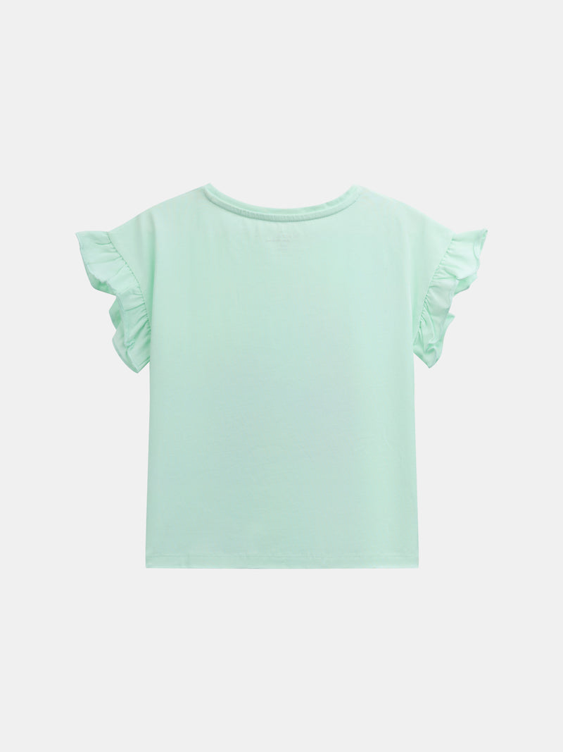 Pigiama corto fosforescente con stampa "Exotic Mood" per bambina