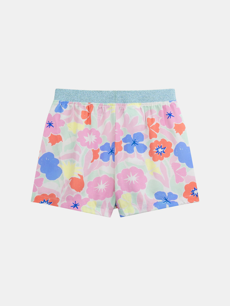 Pigiama corto fosforescente con stampa "Exotic Mood" per bambina