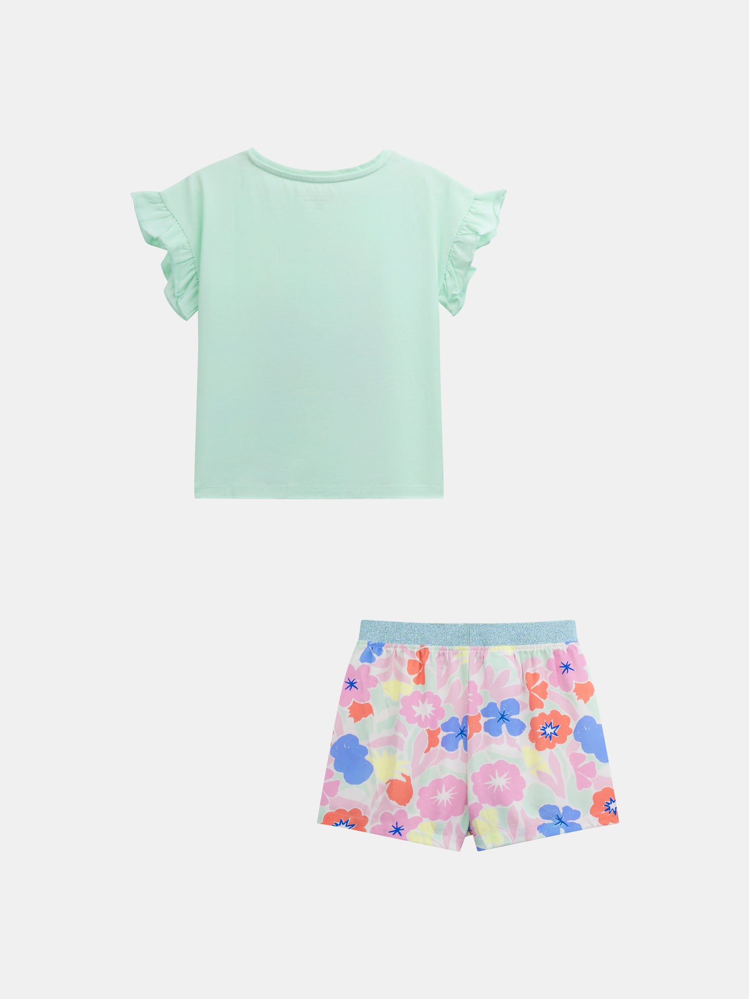 Pigiama corto fosforescente con stampa "Exotic Mood" per bambina