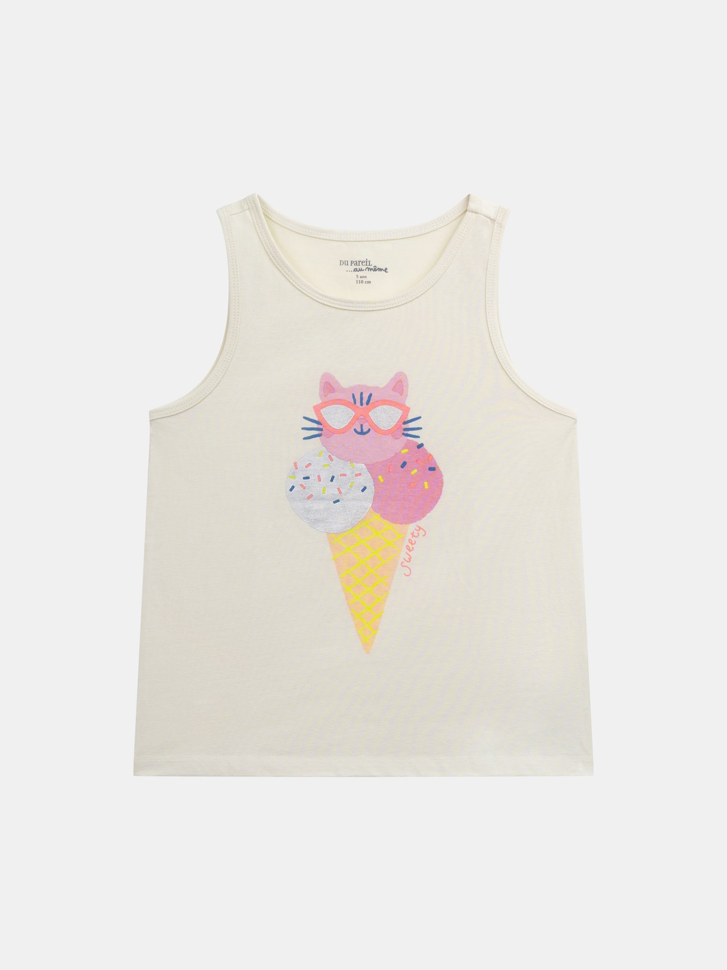 Pyjama débardeur avec imprimé "Ice Cream Cat" pour enfant fille