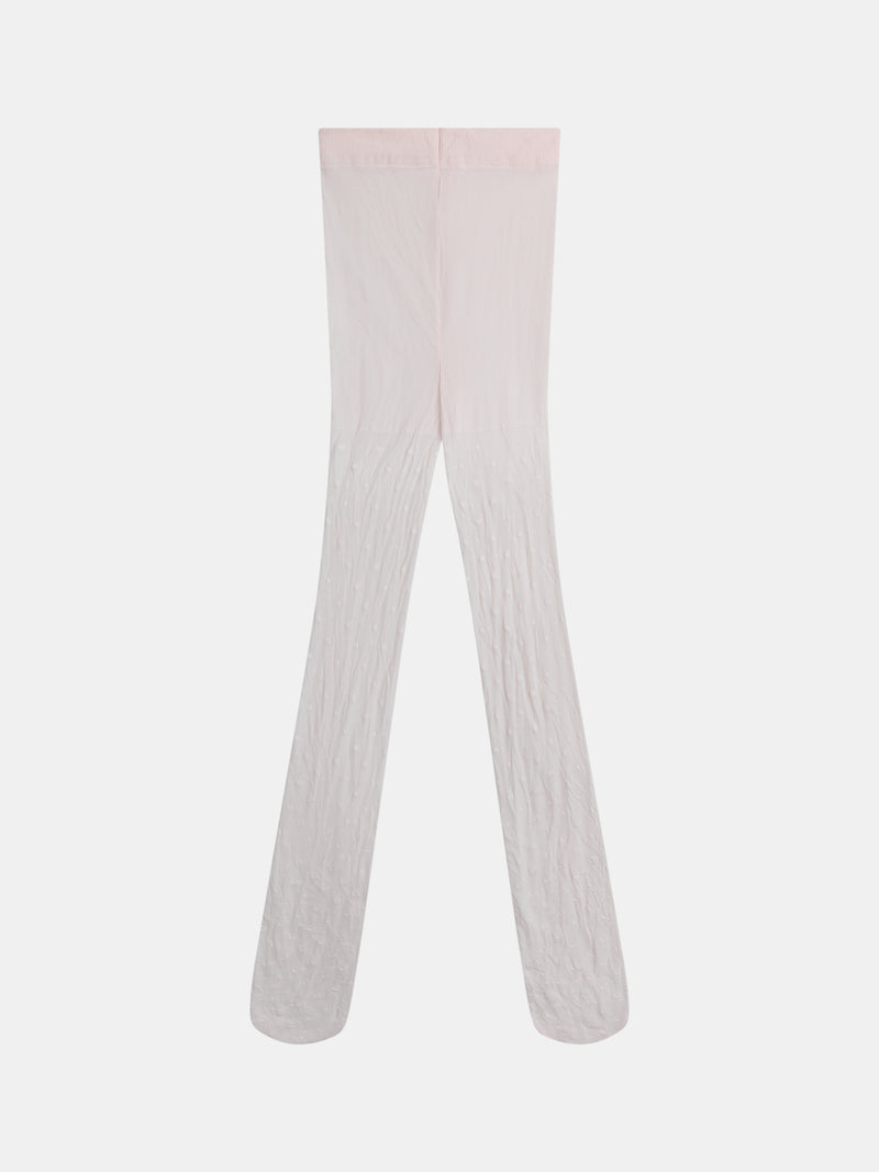 Collant fini rosa con motivo a pois per ragazze