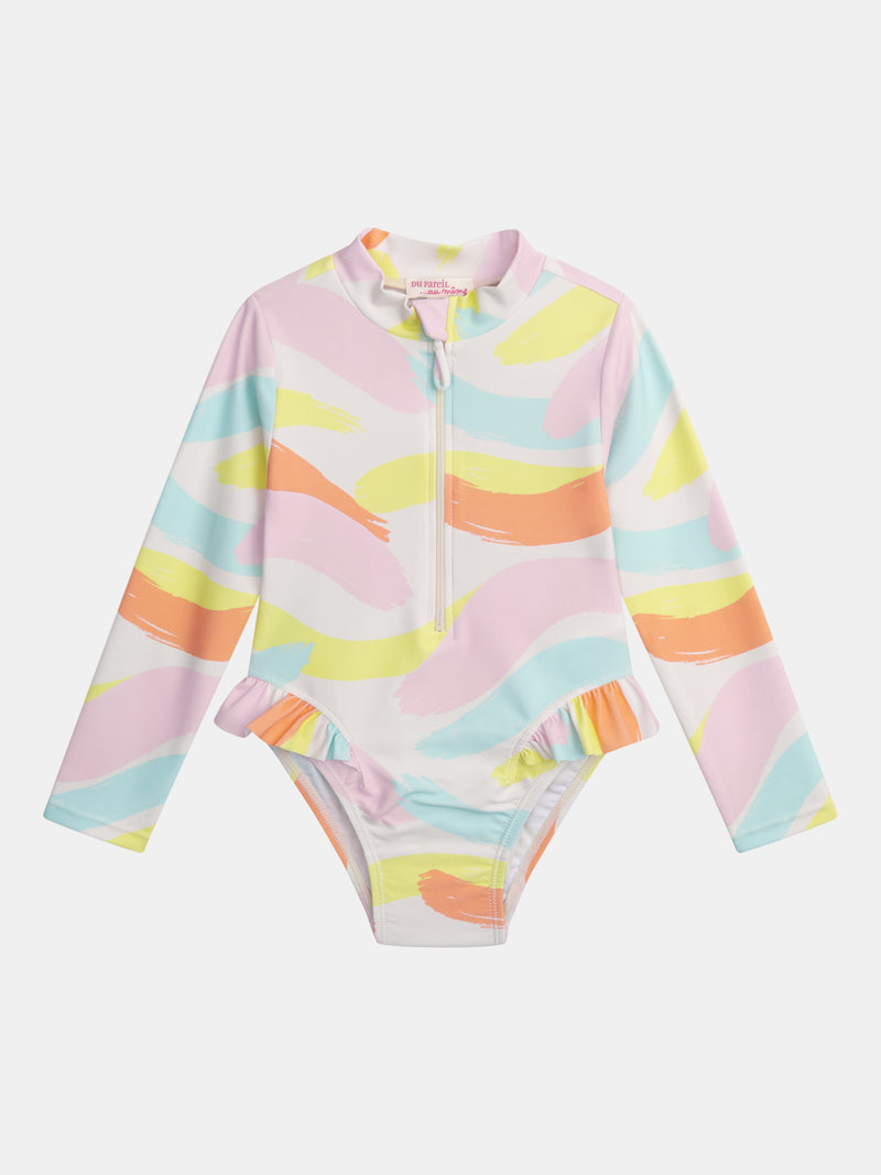 Costume da bagno UPF 50+ tie-dye per ragazze