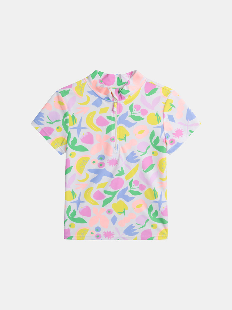 Set da bagno UPF 50+ a 2 pezzi con stampa colorata per ragazza