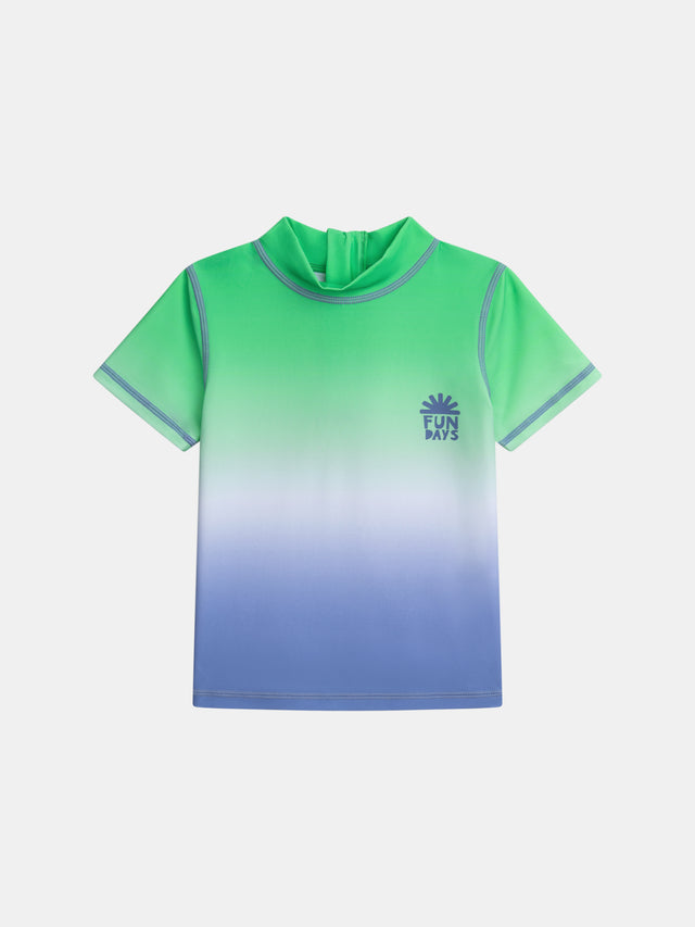 T-shirt da bagno UPF 50+ bicolore tie&dye per bambini