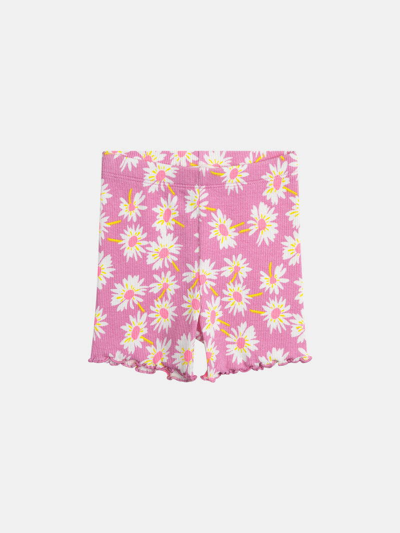 Collant Rosa con Fiori per Bambina
