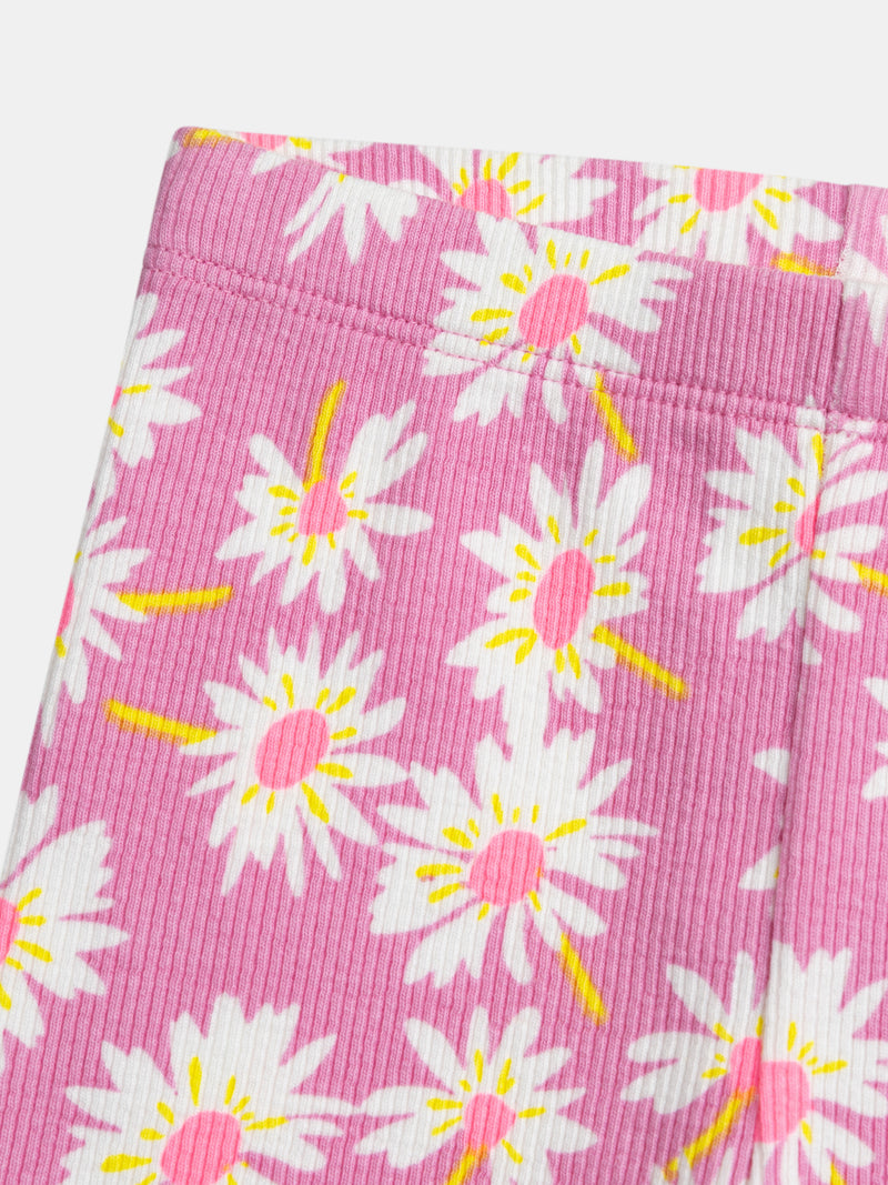 Collant Rosa con Fiori per Bambina
