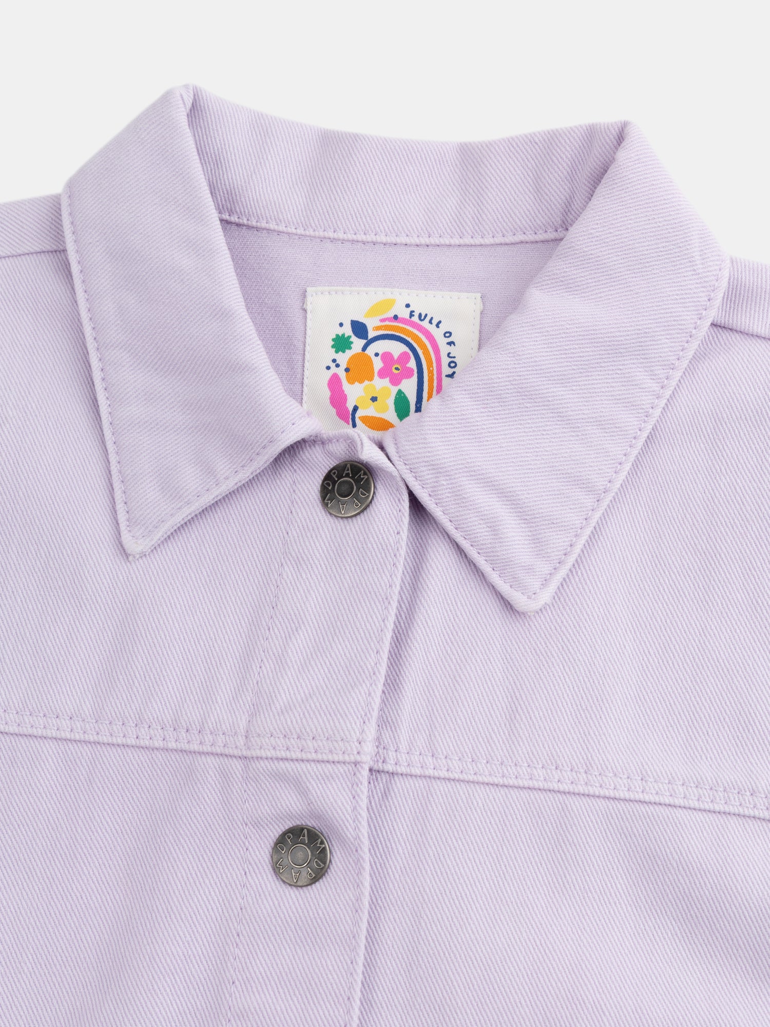Giacca viola con tasche e ricamo a cuore per ragazze