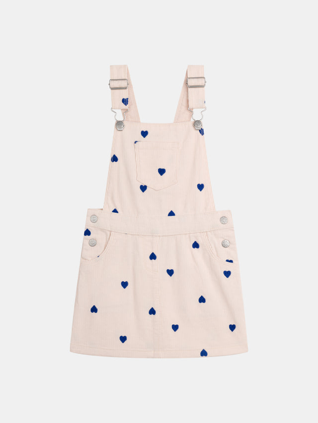Vestito rosa con ricamo a cuore per ragazze