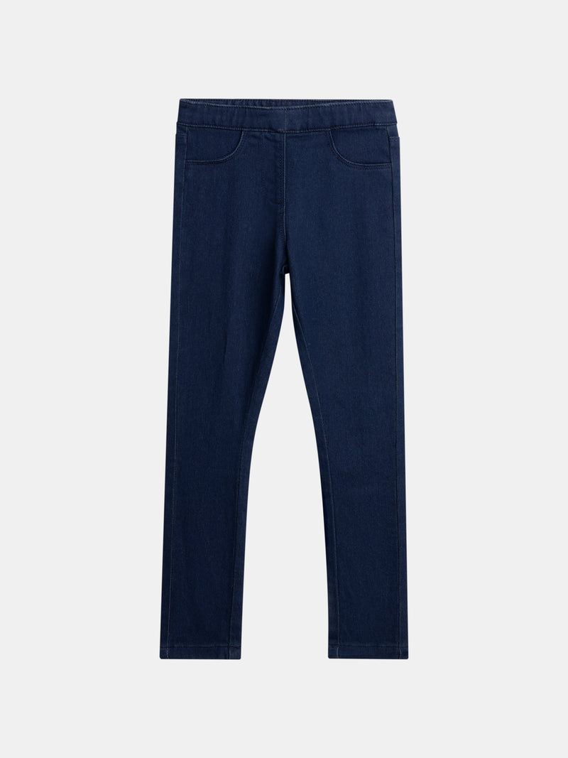 Pantaloni da jogging in denim blu scuro per ragazze