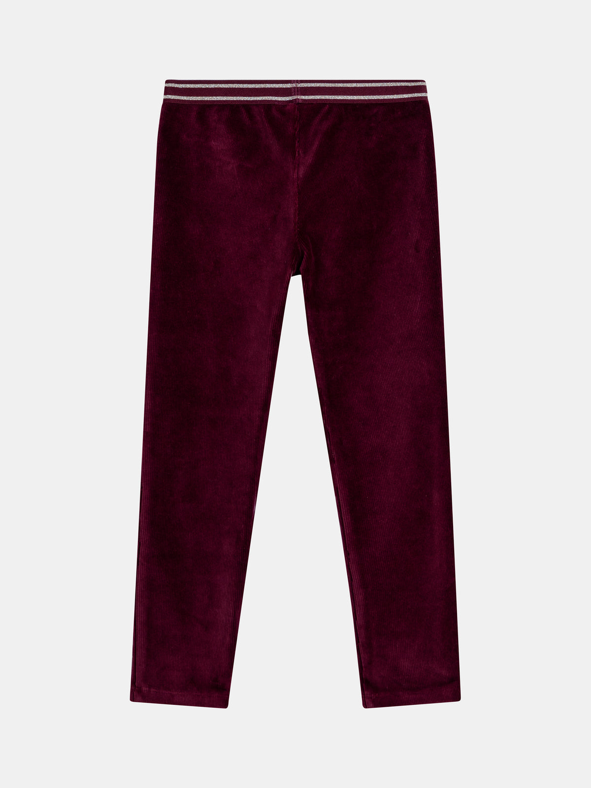 Pantaloni in velluto viola con cintura alla moda per ragazze