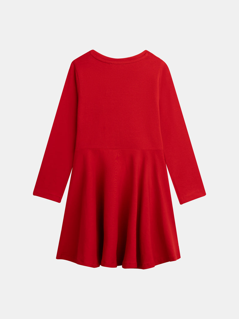Abito rosso con ricamo a cuore per ragazze