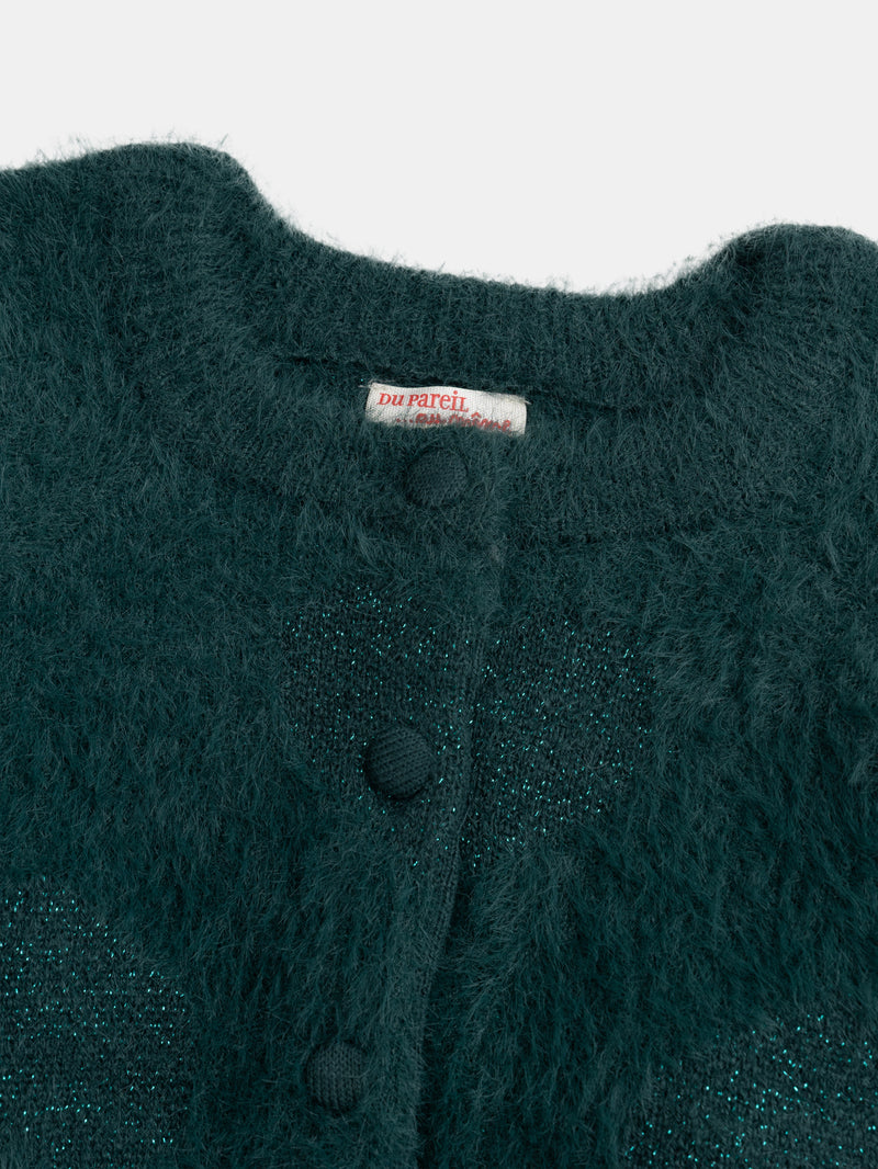 Cardigan verde con dettagli a cuore per ragazze