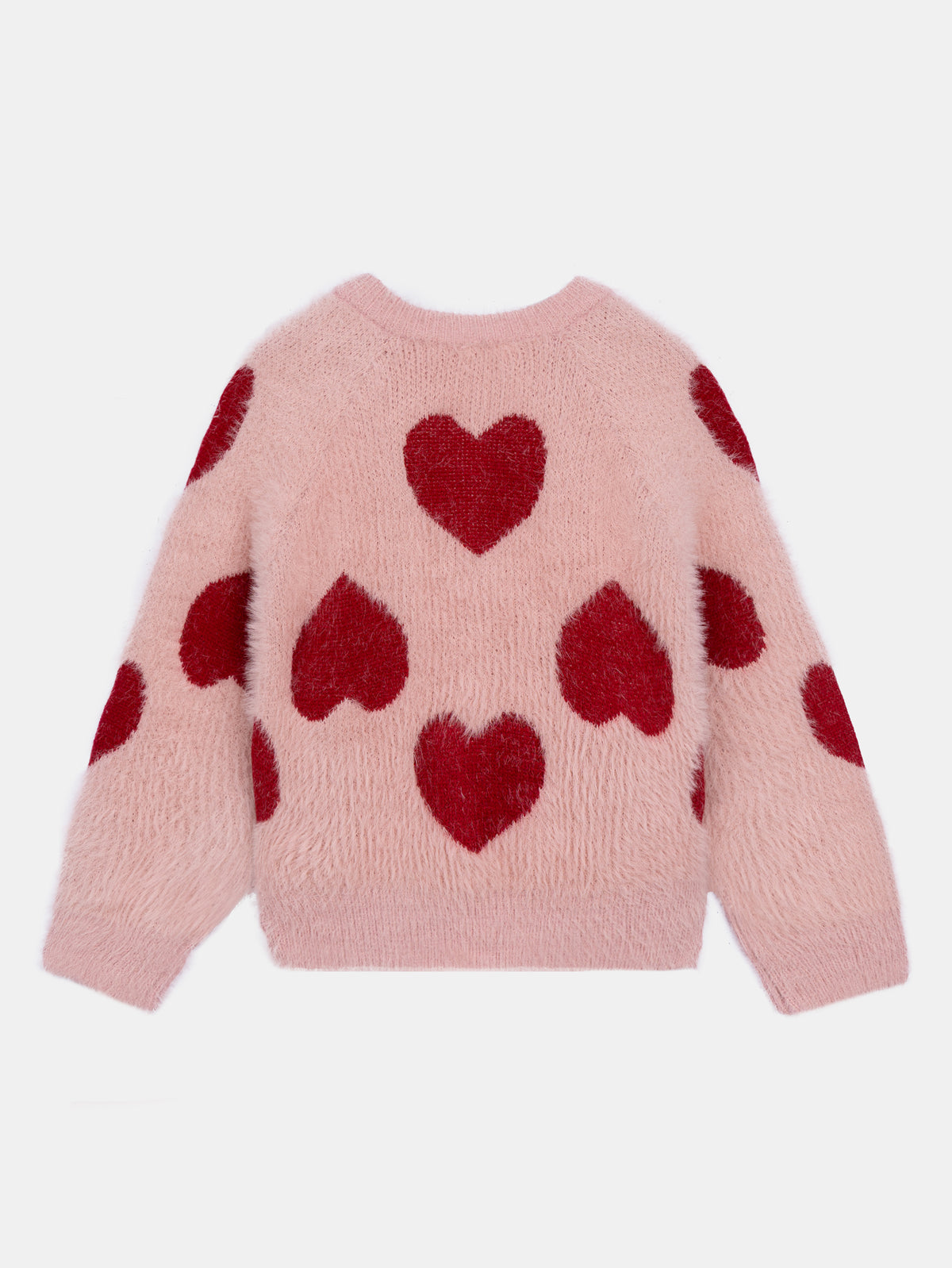 Cardigan rosa con motivo a cuori per ragazze