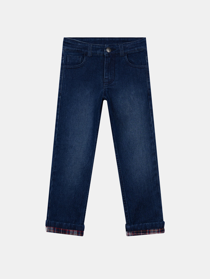 Jean en denim bleu à poches pour garçon