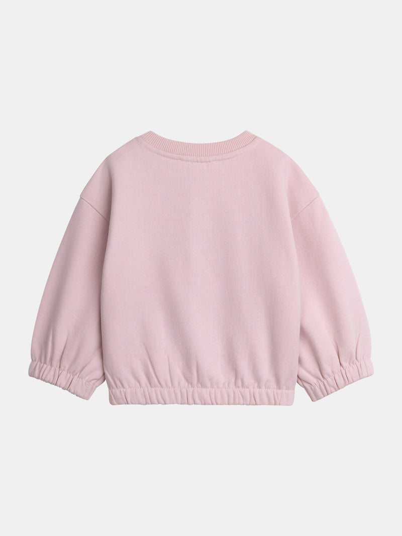 Completo felpa e pantaloni rosa "RAINBOW" per bambina