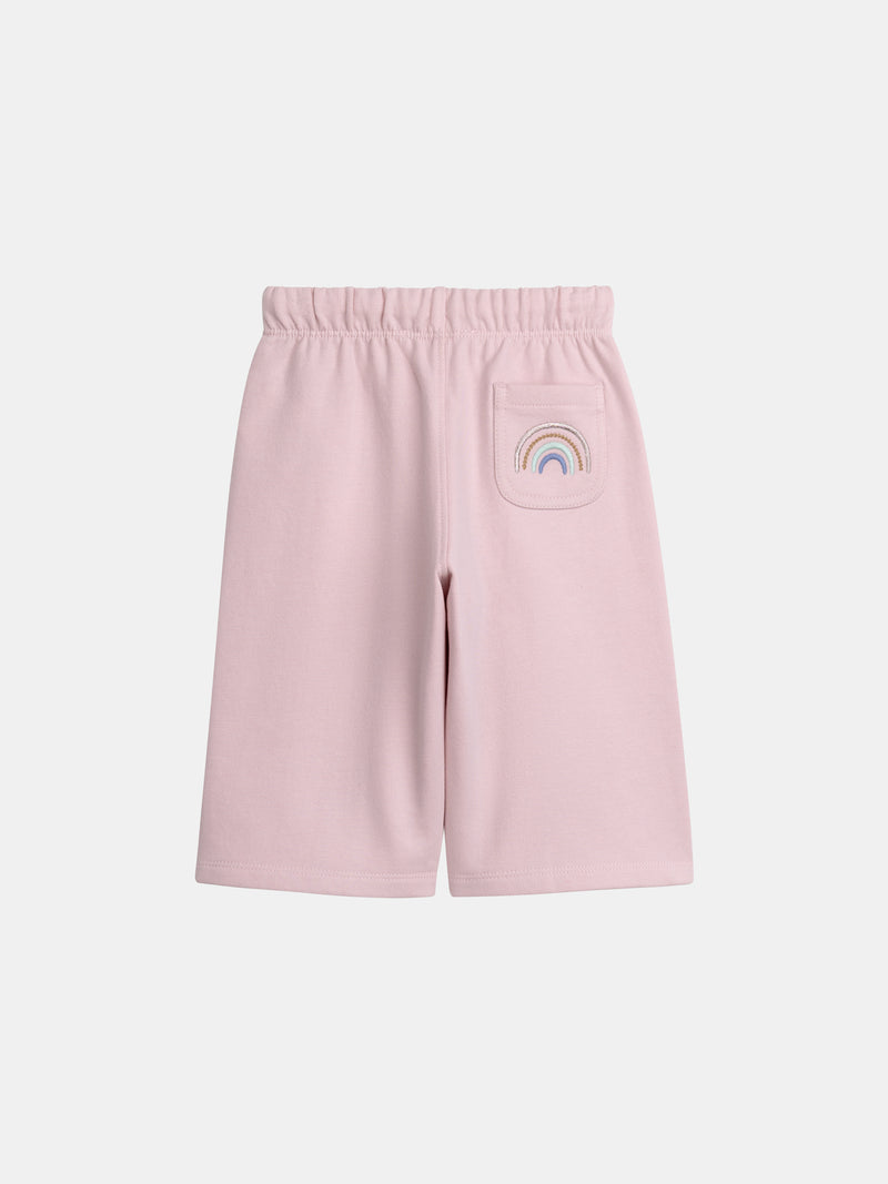 Completo felpa e pantaloni rosa "RAINBOW" per bambina