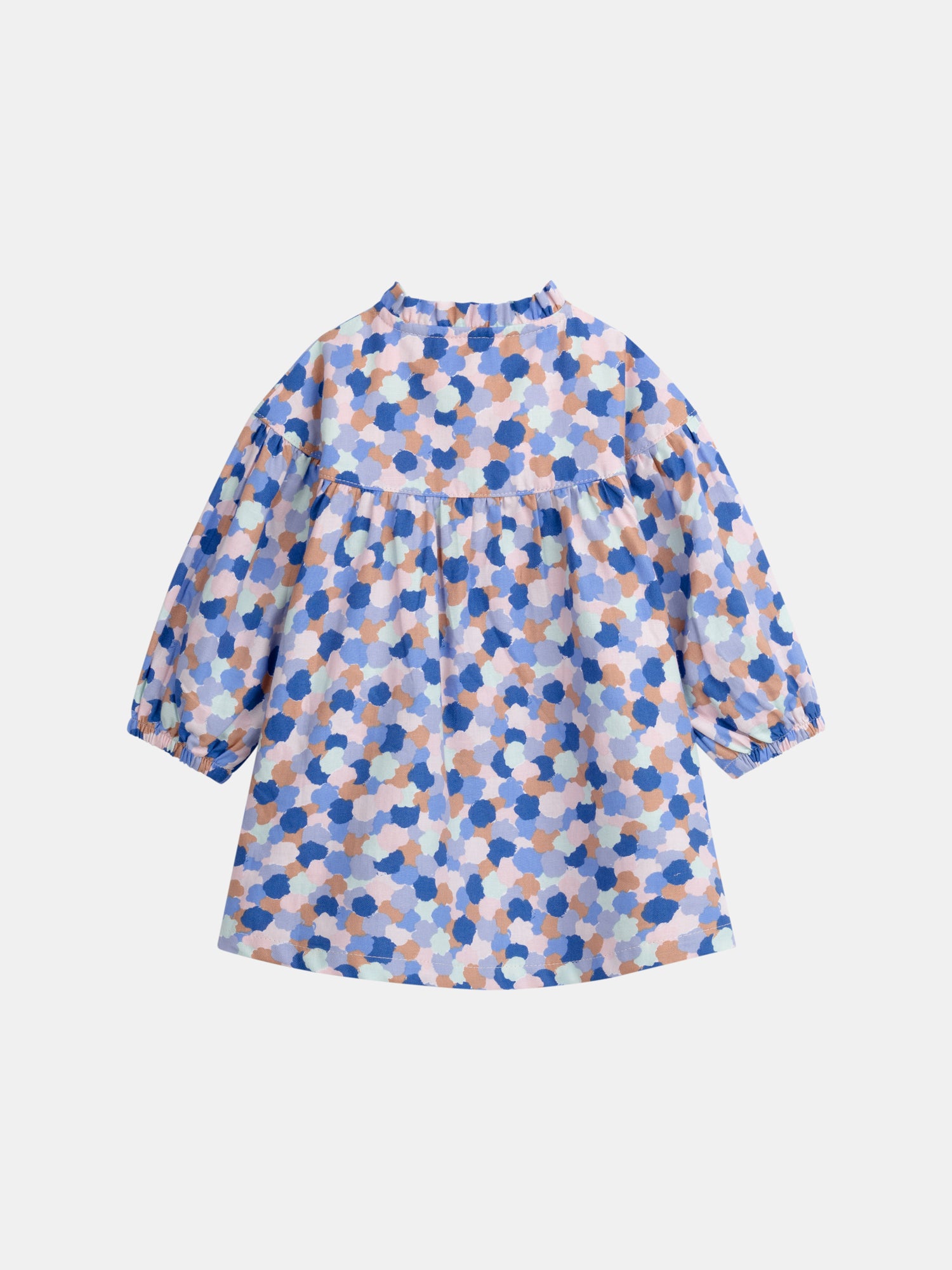Vestito stampato con colletto a volant per bambina