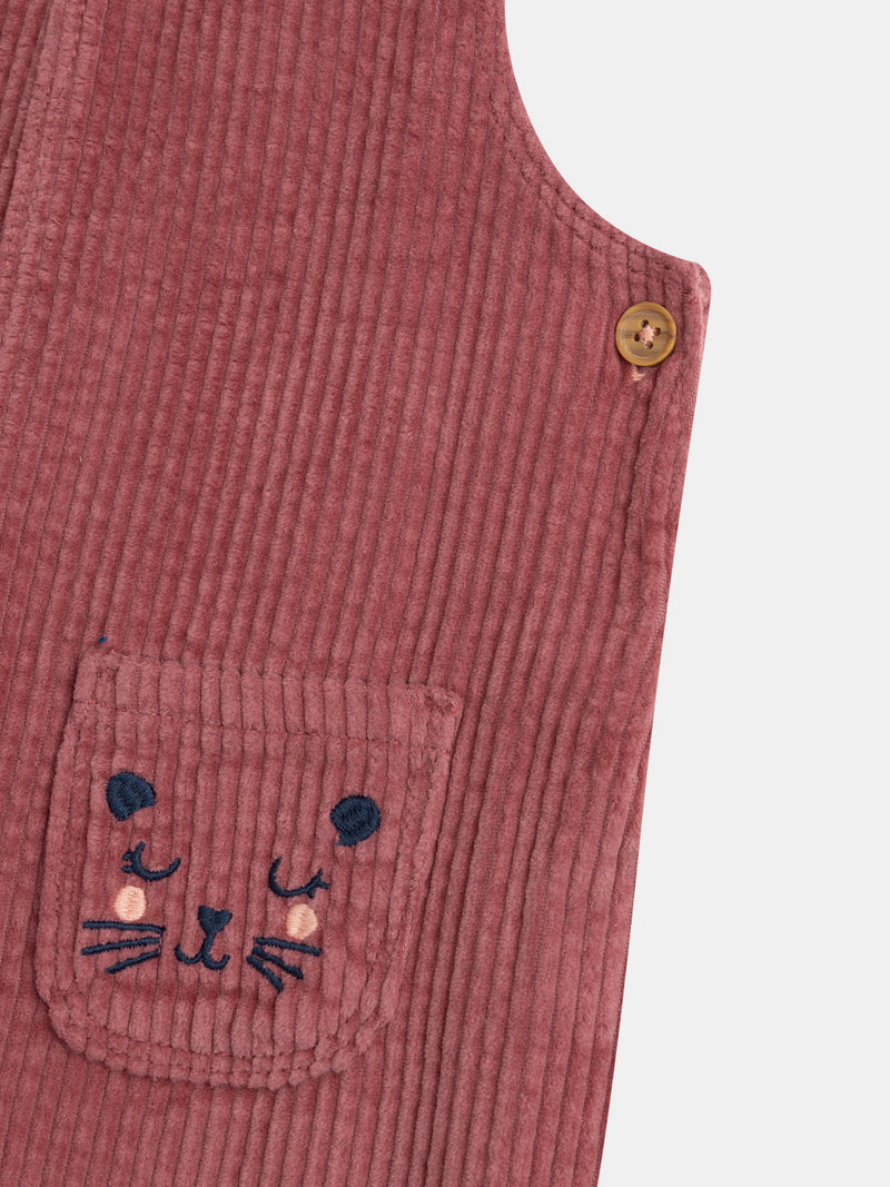 Salopette rosa "Wild Campus" per bambine