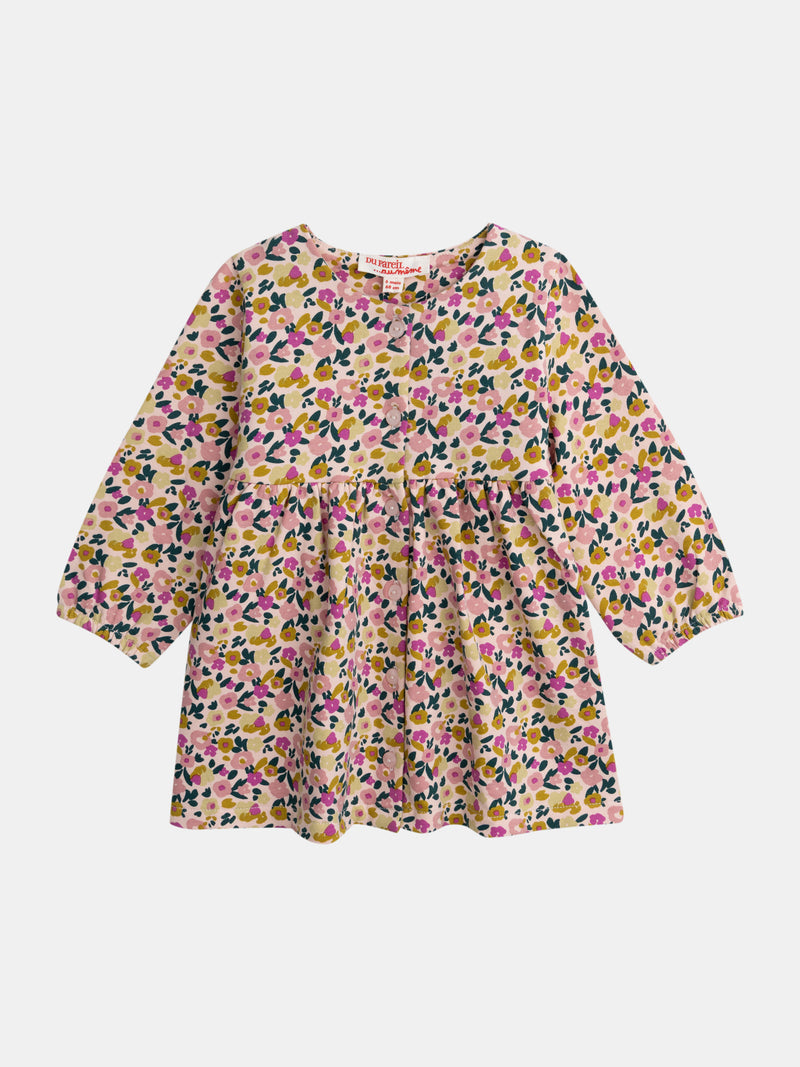 Completo abito stampato e leggings "Wild Campus" per bambina
