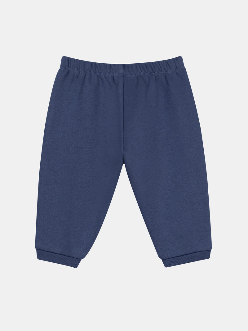 Pantaloni in pile blu oceano "Baby Dino" per neonati maschio