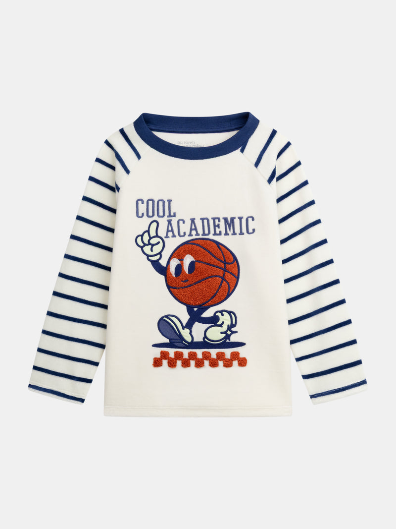 Pigiama a 2 pezzi in velluto fosforescente "Cool Academic" per bambini