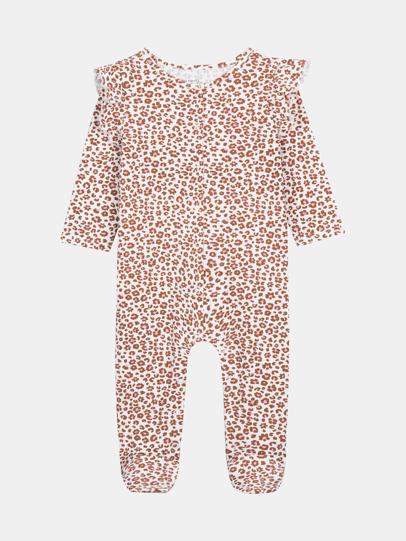 Tutina Stampata Leopardo Floreale per Bambina