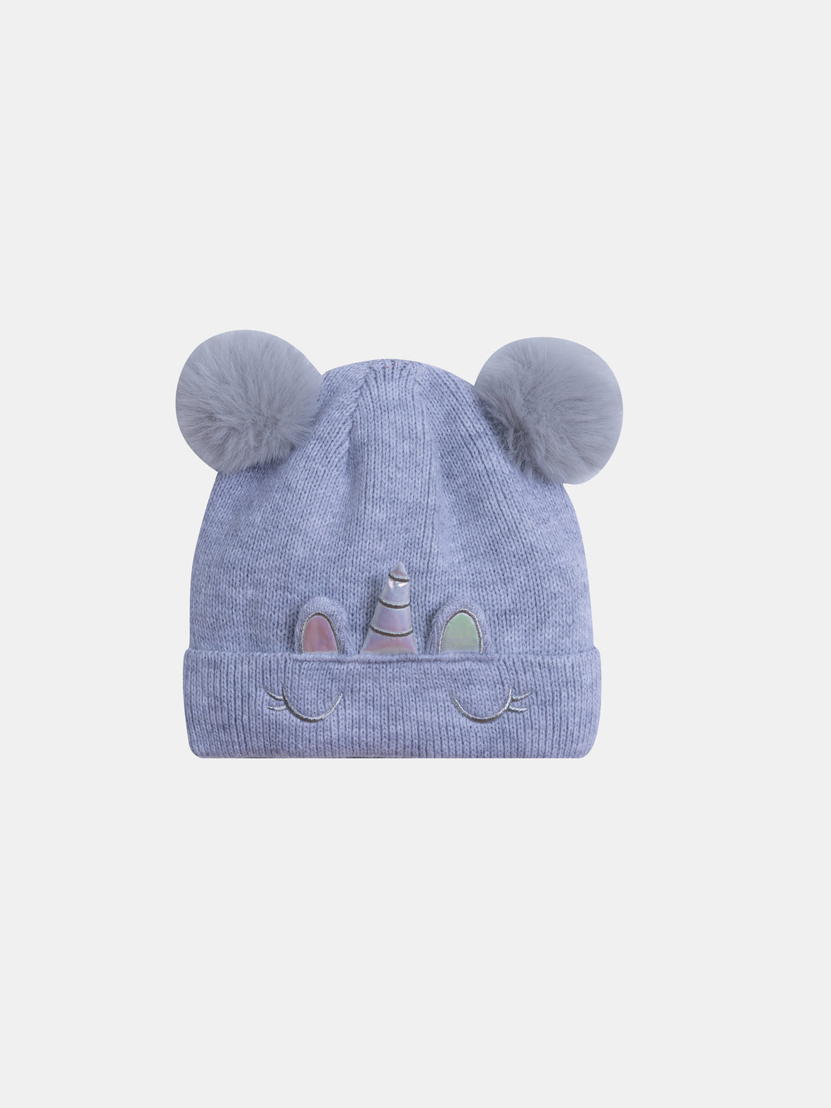 Berretto grigio con unicorno per ragazze