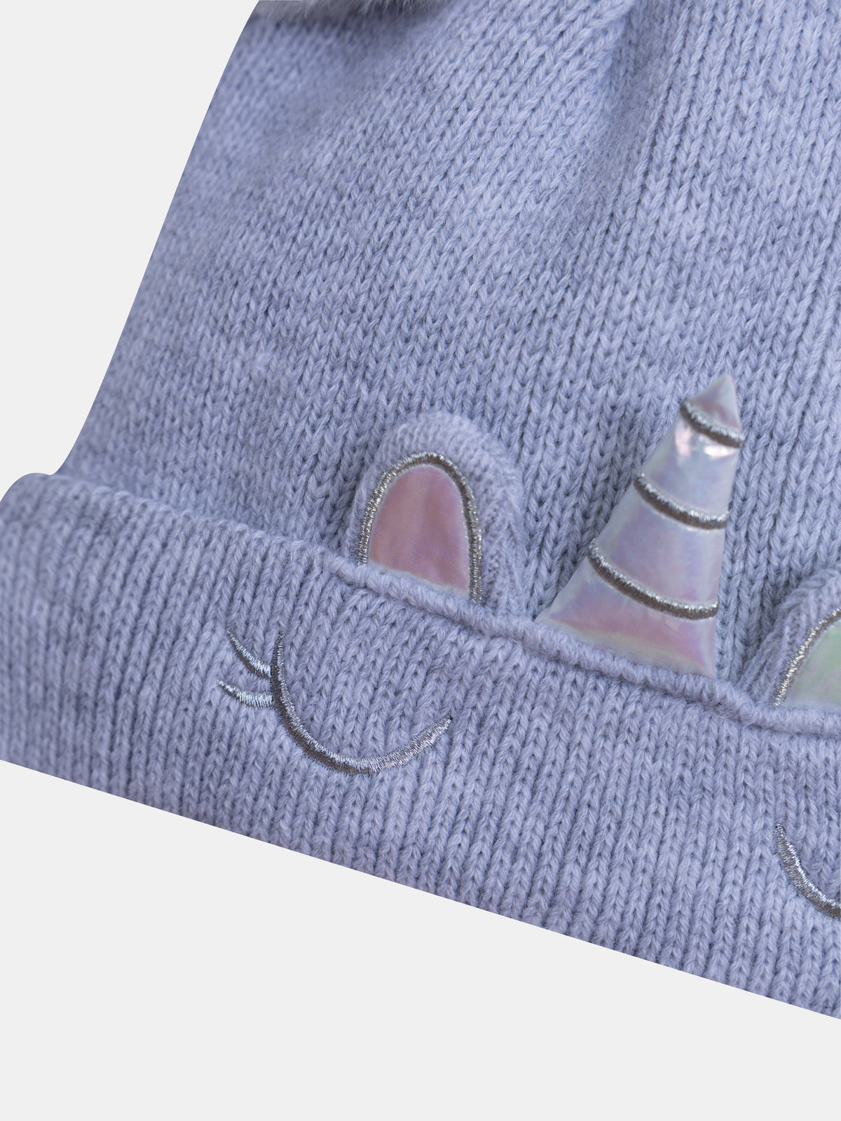 Berretto grigio con unicorno per ragazze